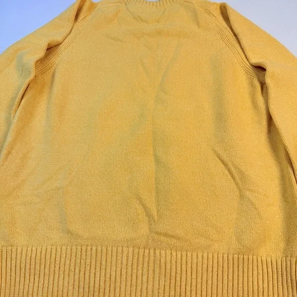 Tommy Hilfiger Sweater Men's M Yellow Essential Mini Flag Logo Vintage Round - Picture 6 of 16
